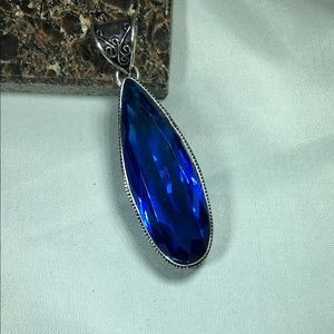 Dark Blue Topaz Pendant